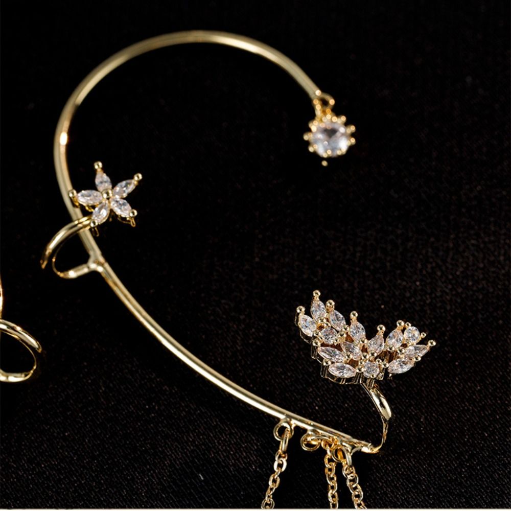 Aurora Butterfly Zirconia Tassel Earrings Product Image 11