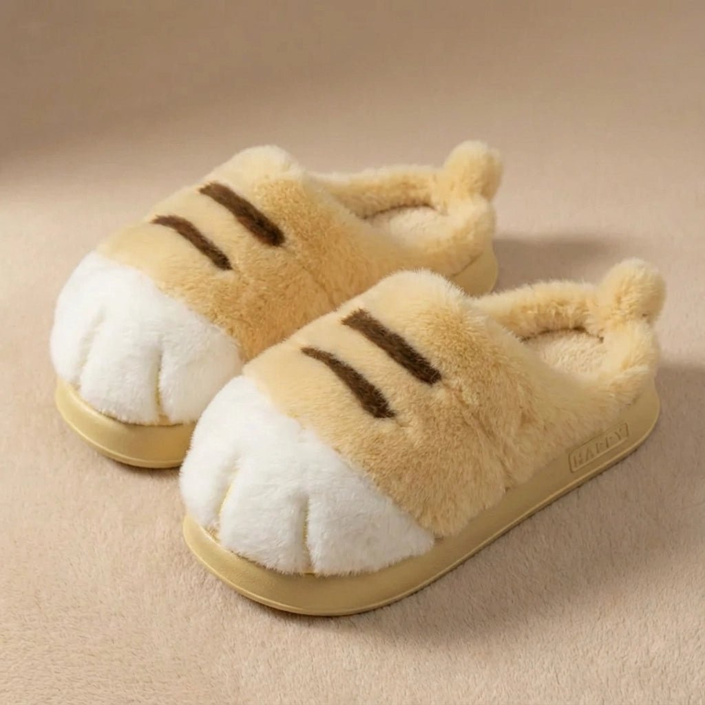 Comfy Paw Print Plush Slippers Product Image 12