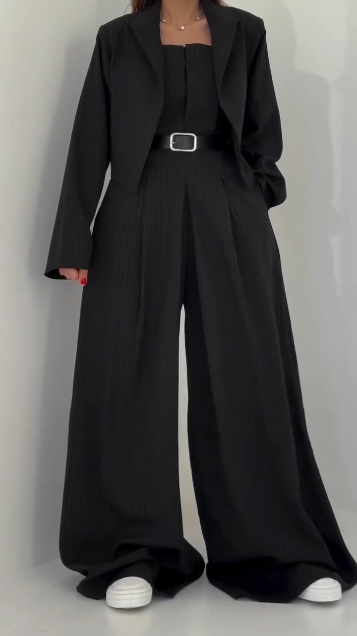 Monroe Three Piece Blazer Set Wide Leg Pants Product Image 08