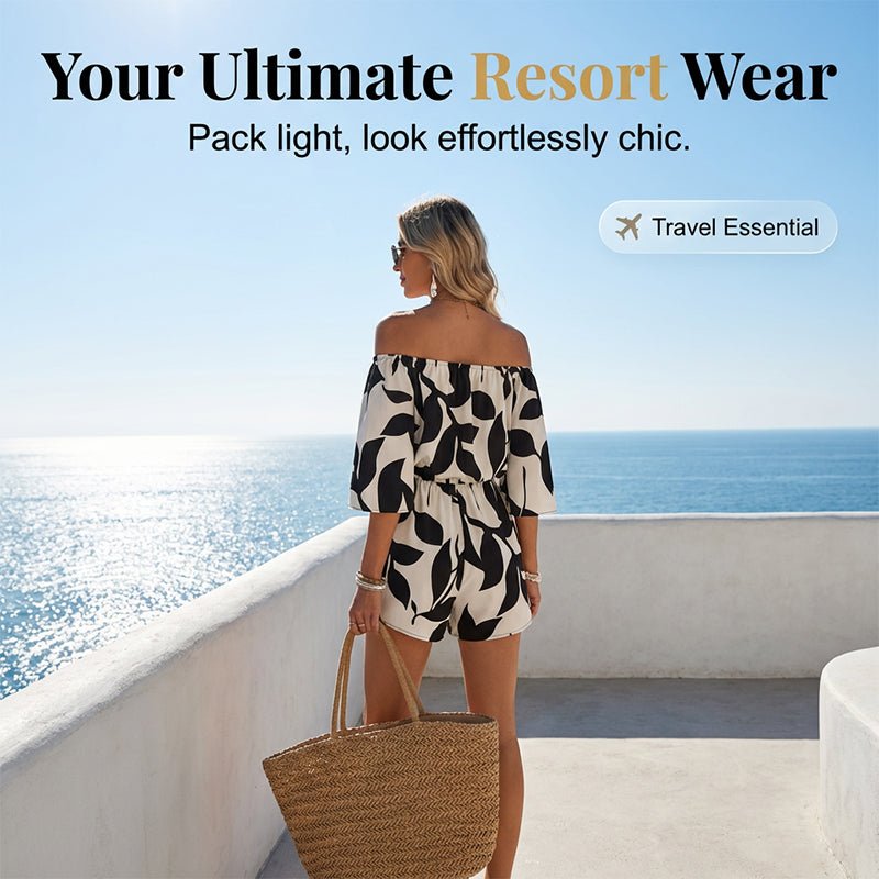 Opal Off Shoulder Printed Romper Product Image 09