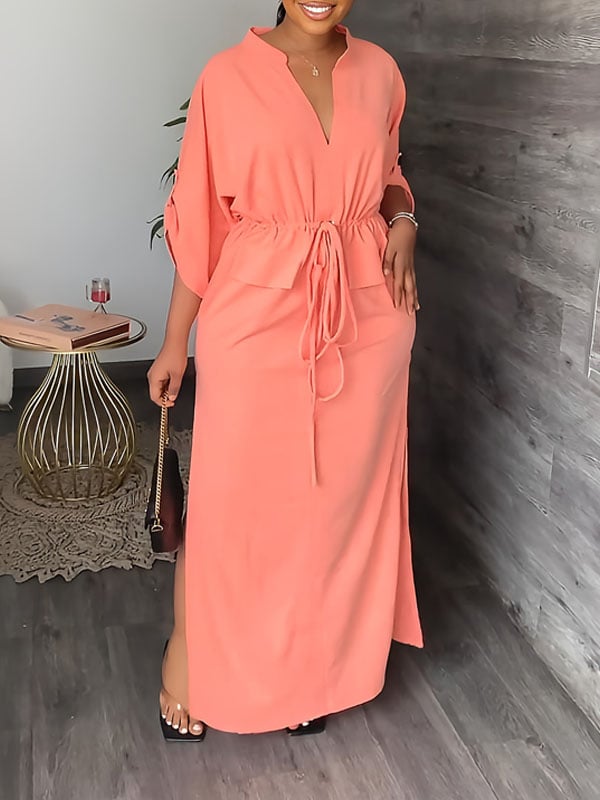 Sienna V Neck Side Slit Dress Product Image 11