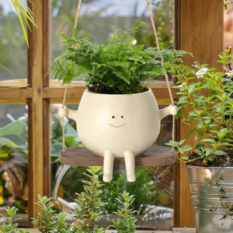Sunny Smile Hanging Planter Resin Pot Product Image 08