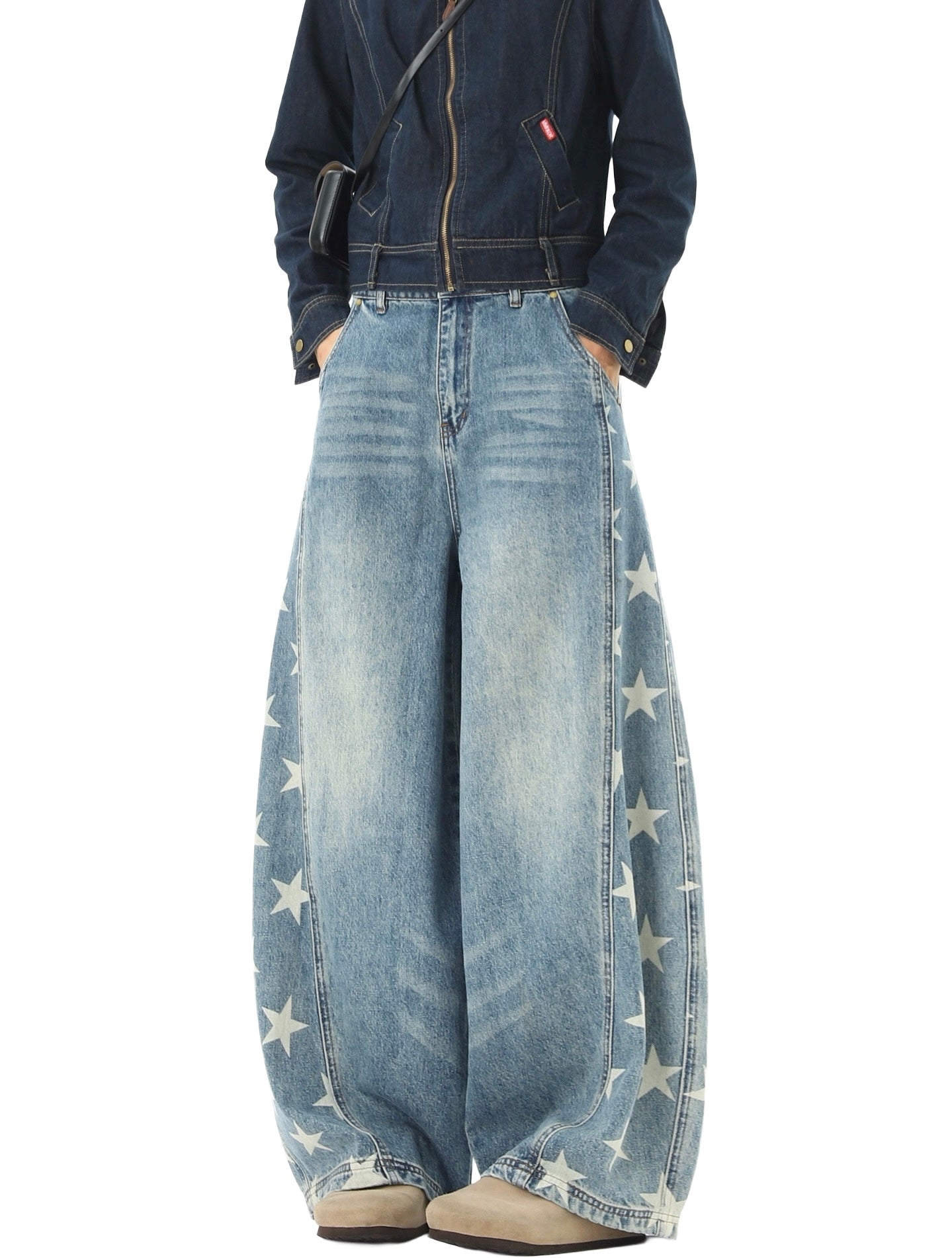 Sway Panel Wide Leg Lightweight Denim Jeans Product Image 05