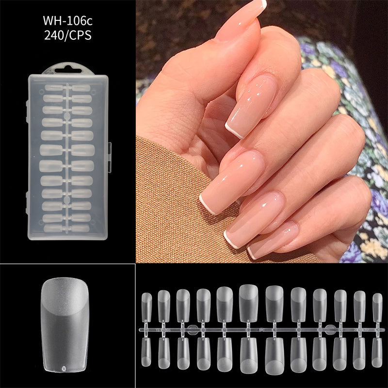 Almond Nail Extension Tips Clear Flexible Product Image 01