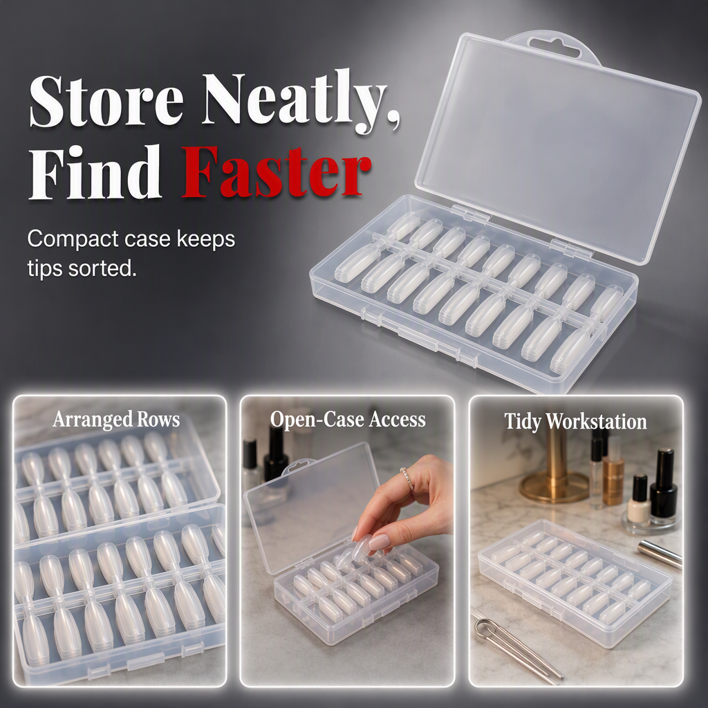 Almond Nail Extension Tips Clear Flexible Product Image 08