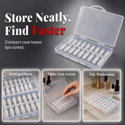 Almond Nail Extension Tips Clear Flexible Product Image 08