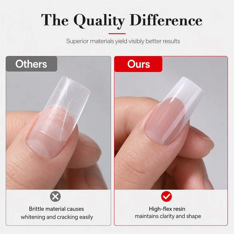 Almond Nail Extension Tips Clear Flexible Product Image 09