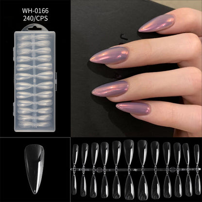 Almond Nail Extension Tips Clear Flexible Product Image 11