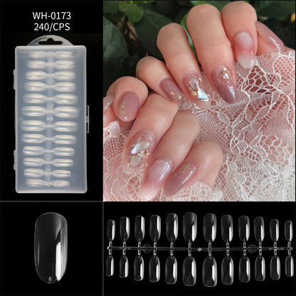 Almond Nail Extension Tips Clear Flexible Product Image 12