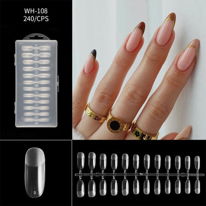 Almond Nail Extension Tips Clear Flexible Product Image 13