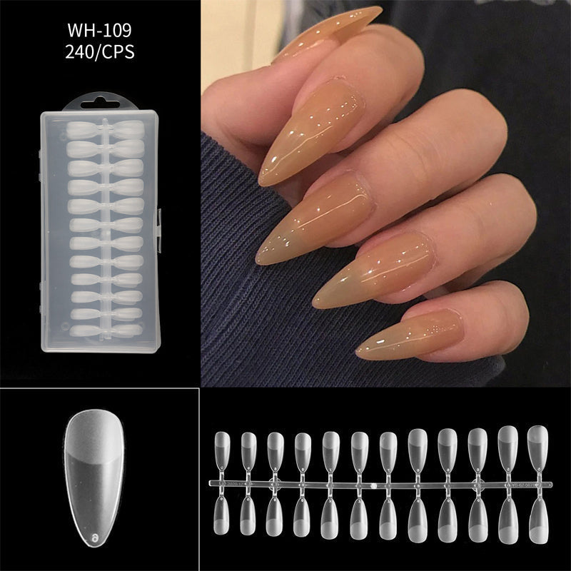 Almond Nail Extension Tips Clear Flexible Product Image 17