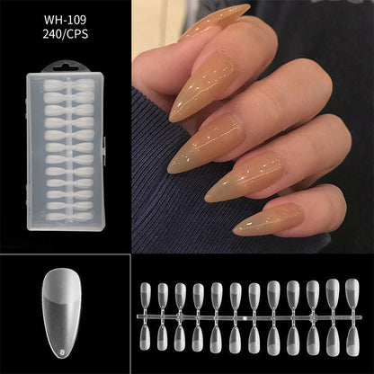 Almond Nail Extension Tips Clear Flexible Product Image 17