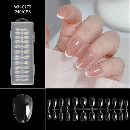 Almond Nail Extension Tips Clear Flexible Product Image 18