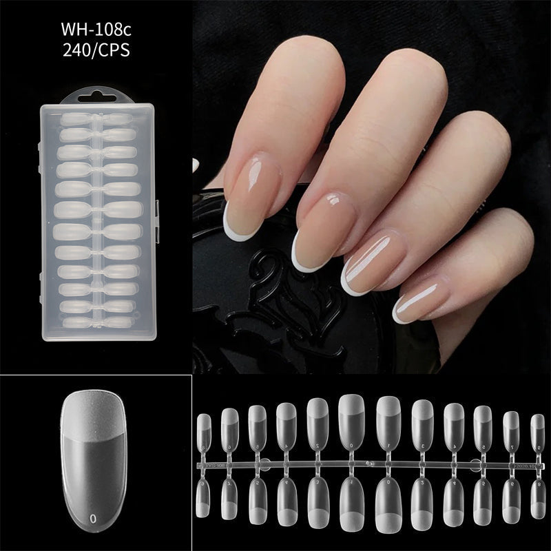Almond Nail Extension Tips Clear Flexible Product Image 19