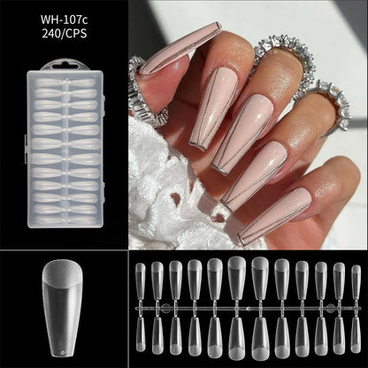 Almond Nail Extension Tips Clear Flexible Product Image 22