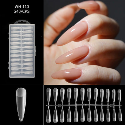 Almond Nail Extension Tips Clear Flexible Product Image 23