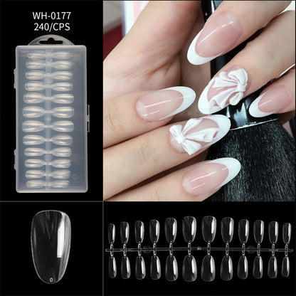 Almond Nail Extension Tips Clear Flexible Product Image 24