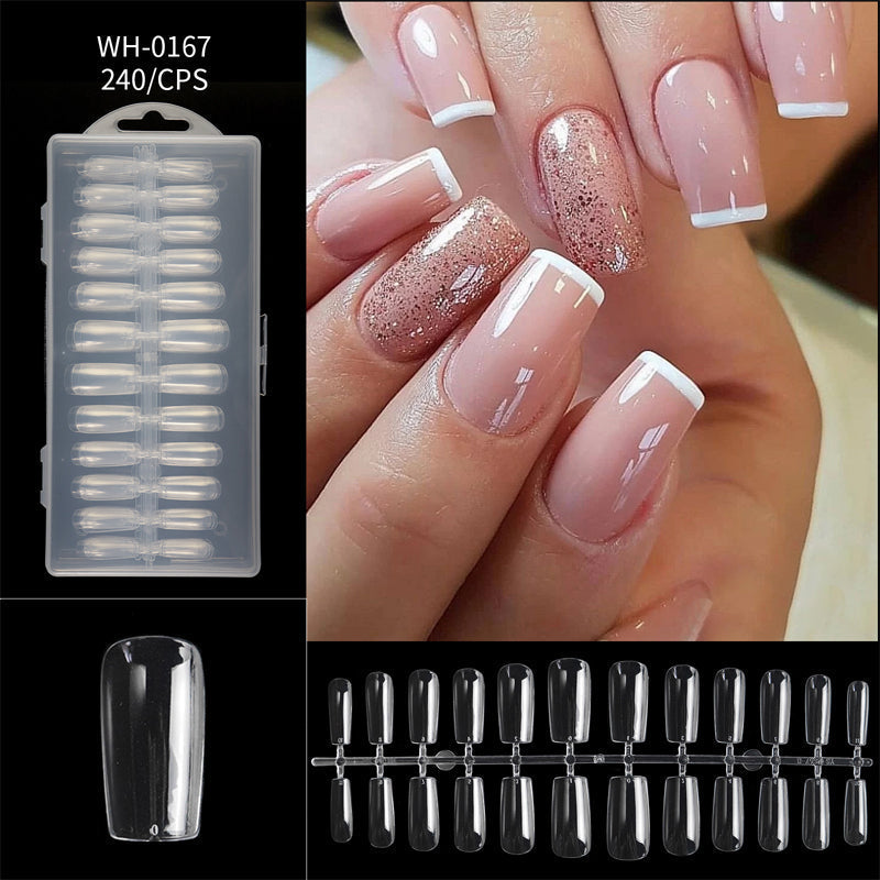 Almond Nail Extension Tips Clear Flexible Product Image 25