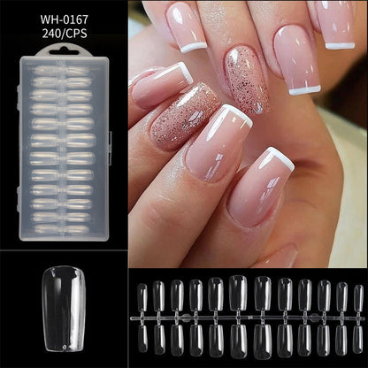 Almond Nail Extension Tips Clear Flexible Product Image 25