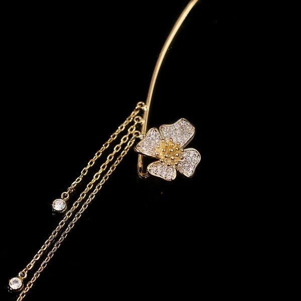 Aurora Butterfly Zirconia Tassel Earrings Product Image 08