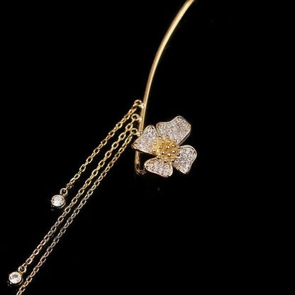 Aurora Butterfly Zirconia Tassel Earrings Product Image 08