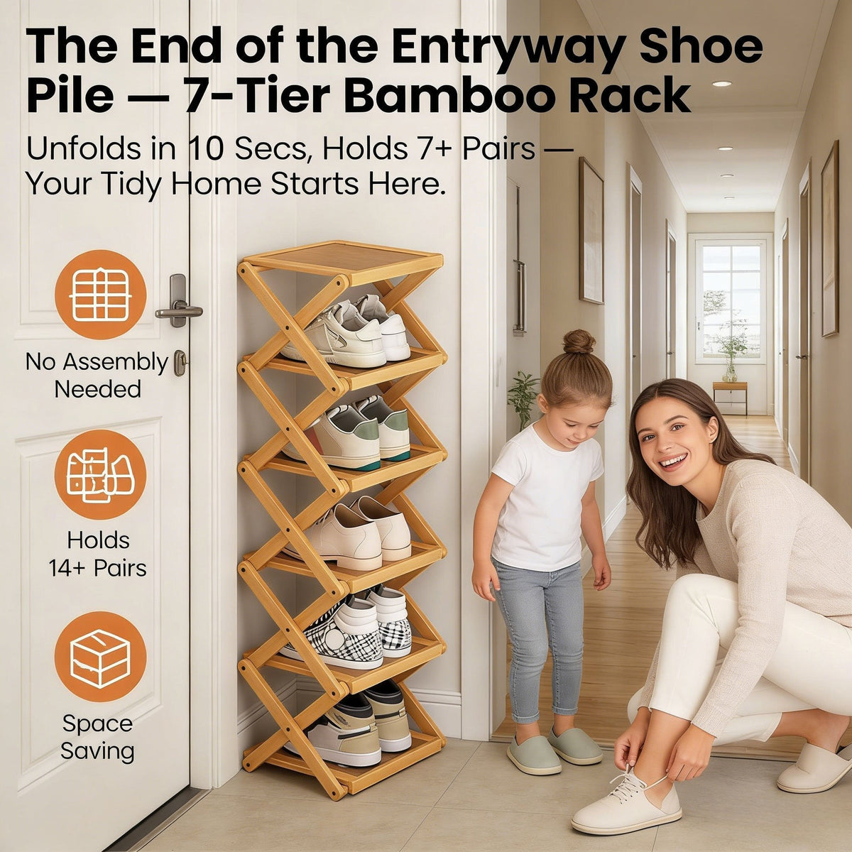 Bamboo Vertical Storage Rack Product Image 01