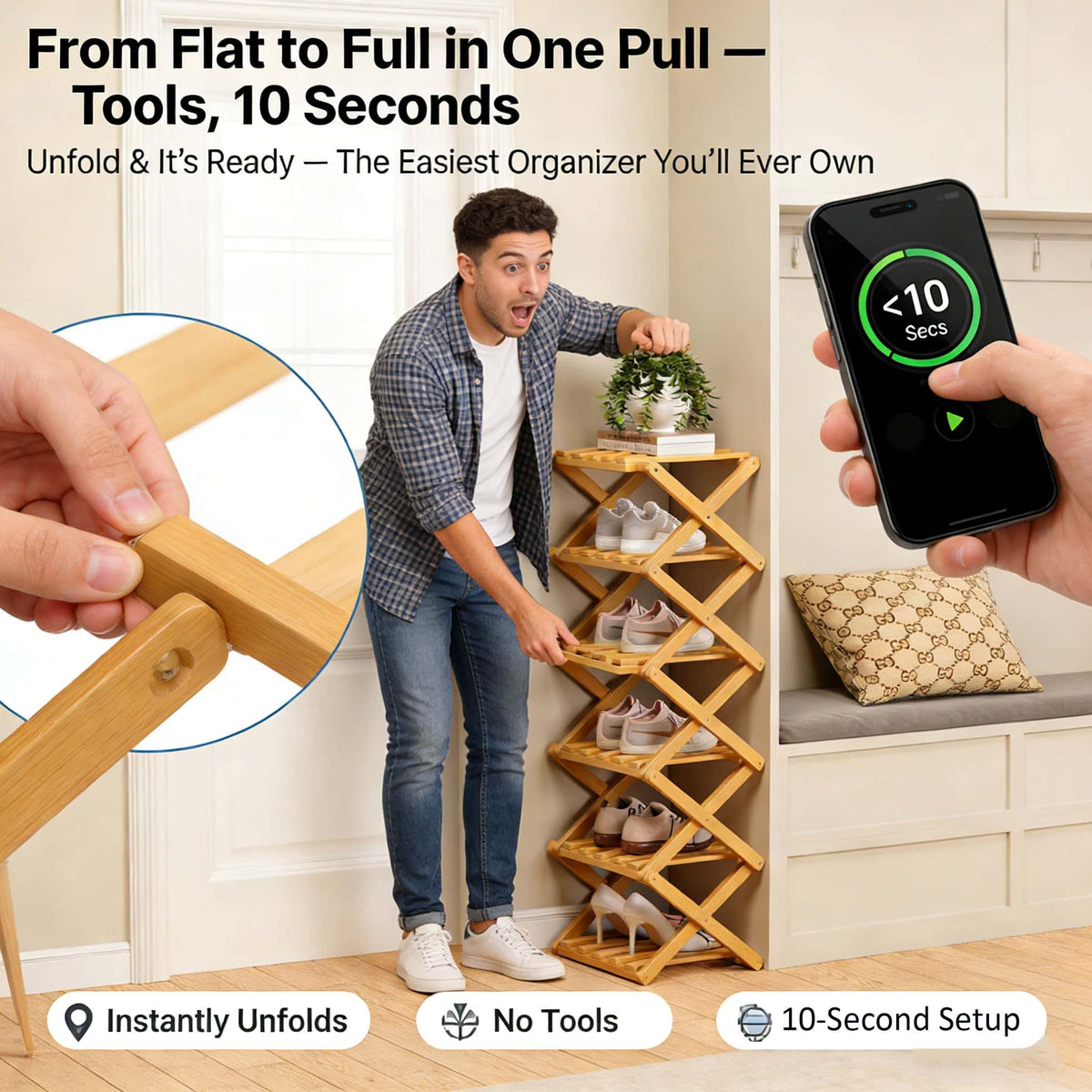 Bamboo Vertical Storage Rack Product Image 02