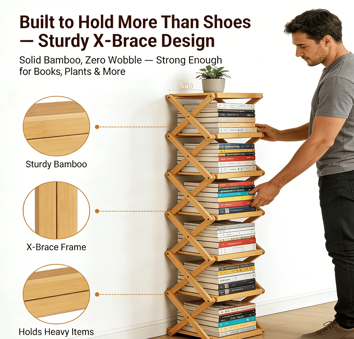 Bamboo Vertical Storage Rack Product Image 04