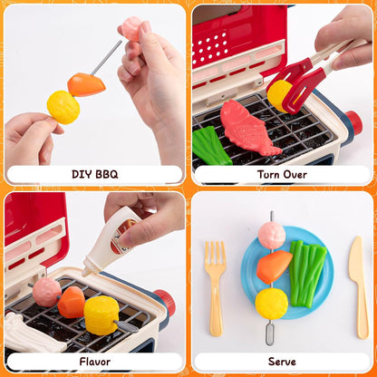 Bbq Pretend Grill Play Set Color Changing Food Product Image 03
