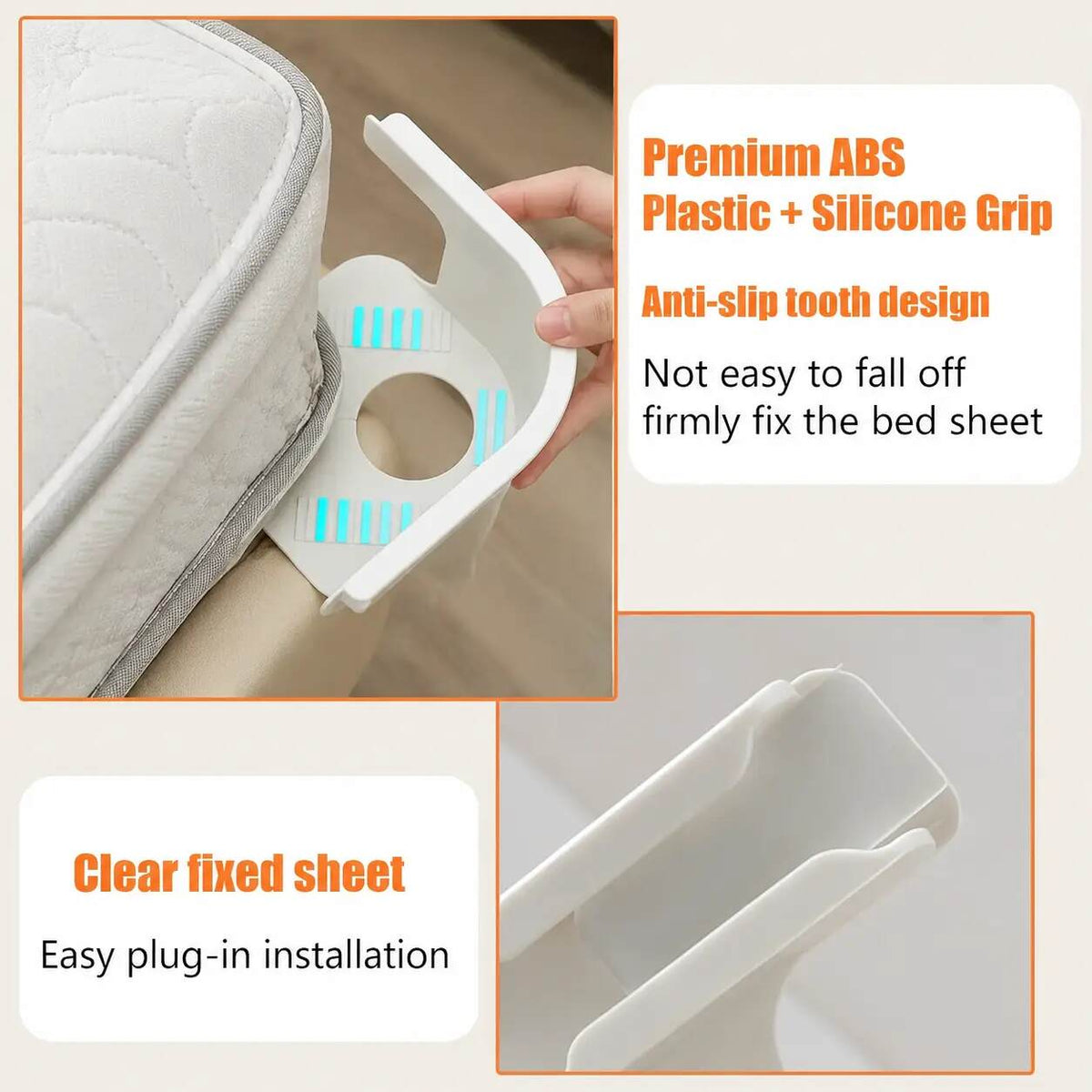 Bed Sheet Corner Clips Clear Adjustable Product Image 08