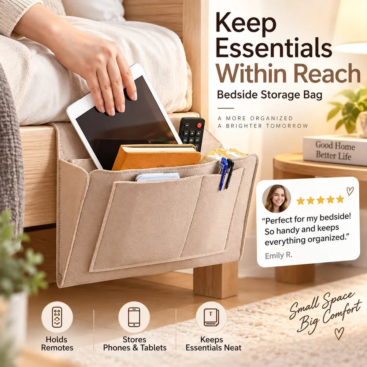 Bedside Felt Caddy Multi Pocket Organizer Product Image 04