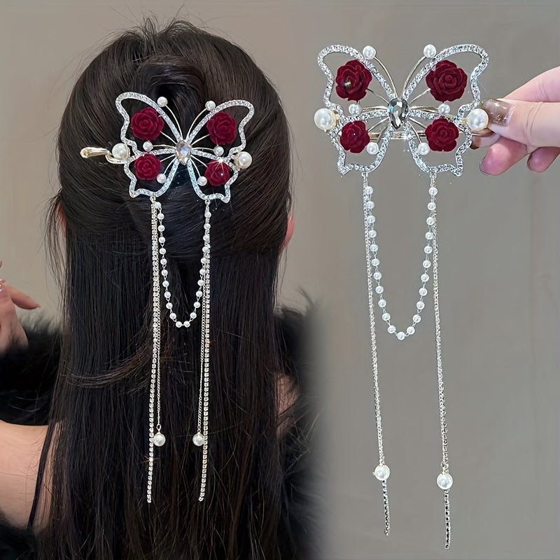 Bloomwing Rhinestone Butterfly Hairpin Product Image 01