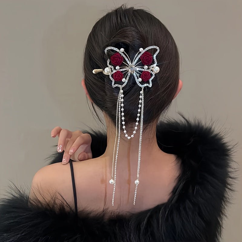 Bloomwing Rhinestone Butterfly Hairpin Product Image 05