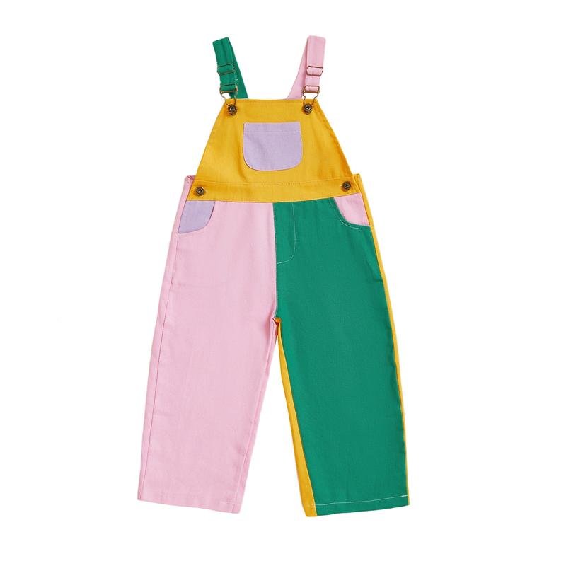 Brightpatch Kids Colorblock Cotton Twill Overalls Product Image 02
