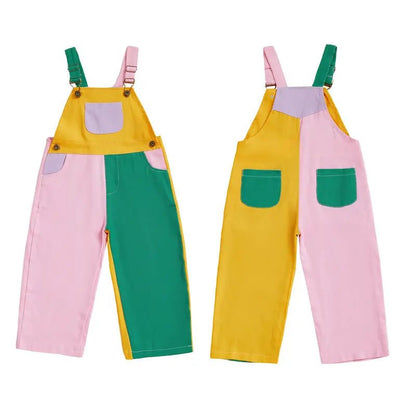 Brightpatch Kids Colorblock Cotton Twill Overalls Product Image 05