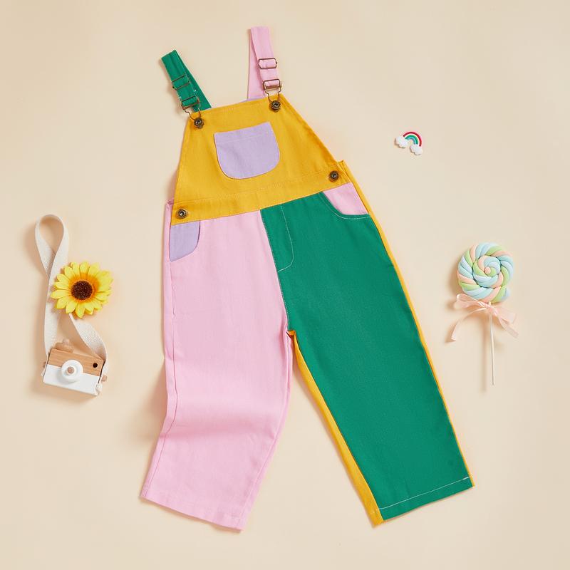 Brightpatch Kids Colorblock Cotton Twill Overalls Product Image 06