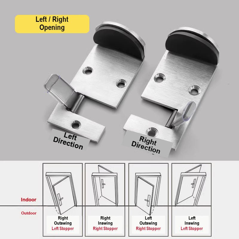 Brushed Steel Rubber Door Stop Product Image 03