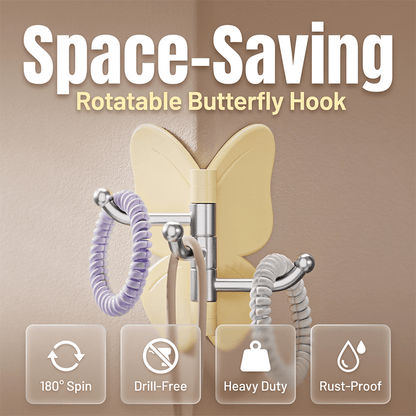 Butterfly Rotating Triple Arm Wall Hook Product Image 02