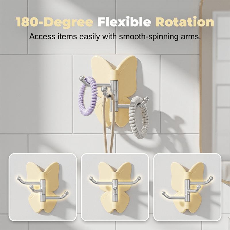 Butterfly Rotating Triple Arm Wall Hook Product Image 03