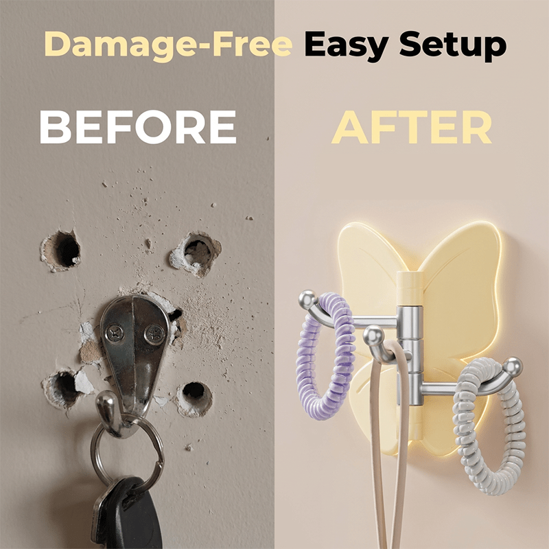 Butterfly Rotating Triple Arm Wall Hook Product Image 04