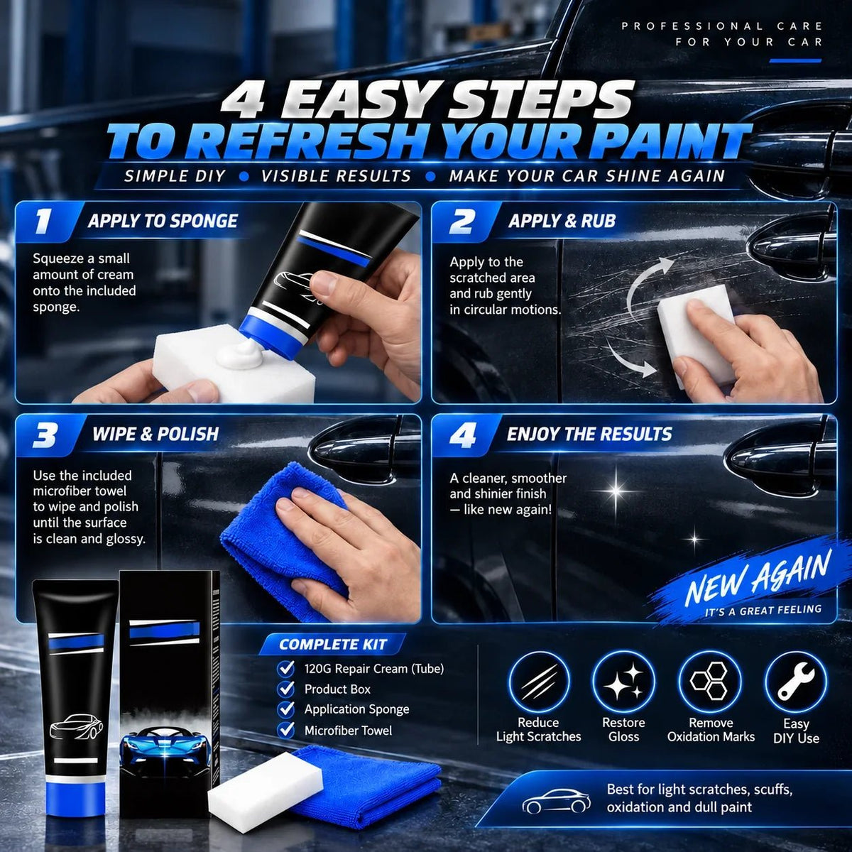 Car Paint Care Wax Shallow Scratch Polish Product Image 03