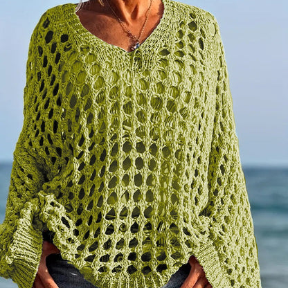 Celeste Crochet Knit Womens Relaxed Top Product Image 04