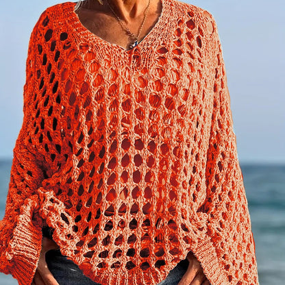 Celeste Crochet Knit Womens Relaxed Top Product Image 05