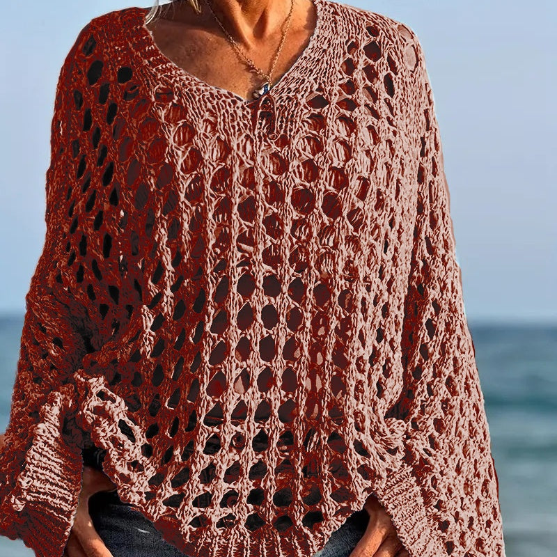 Celeste Crochet Knit Womens Relaxed Top Product Image 07