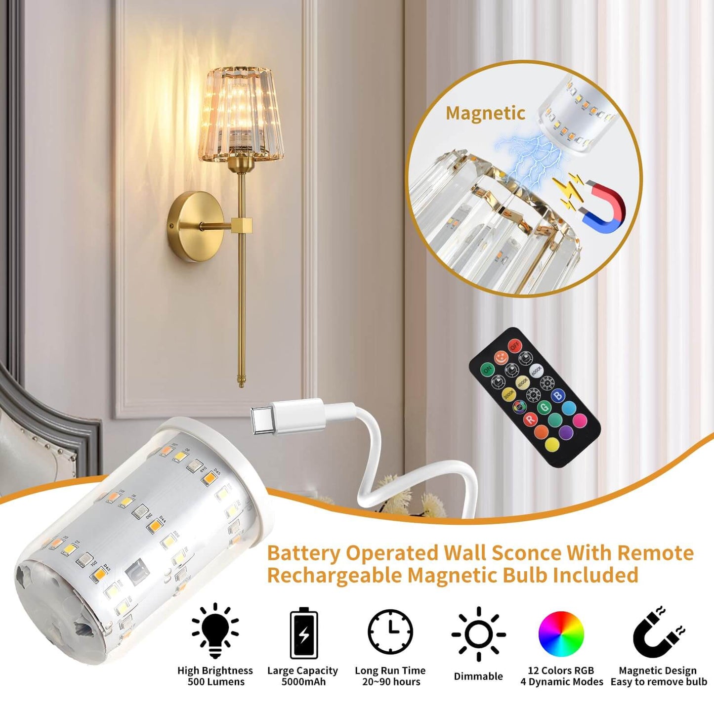 Cielo Rechargeable Rgb Wall Sconce Product Image 04