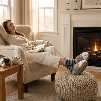 Comfy Paw Print Plush Slippers Product Image 04