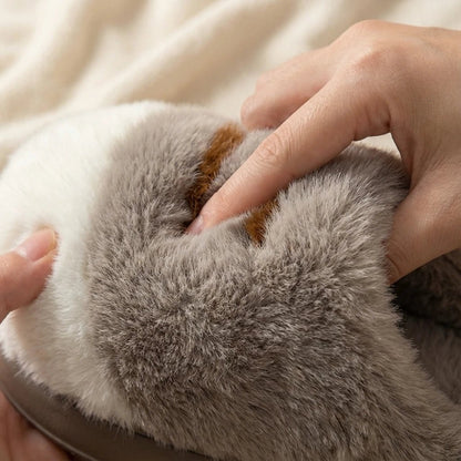 Comfy Paw Print Plush Slippers Product Image 06