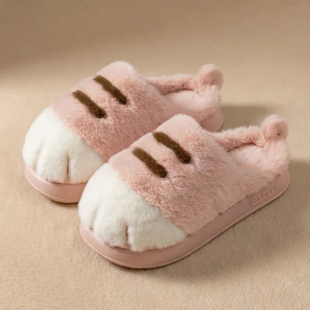 Comfy Paw Print Plush Slippers Product Image 10