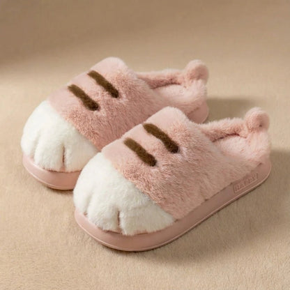 Comfy Paw Print Plush Slippers Product Image 10
