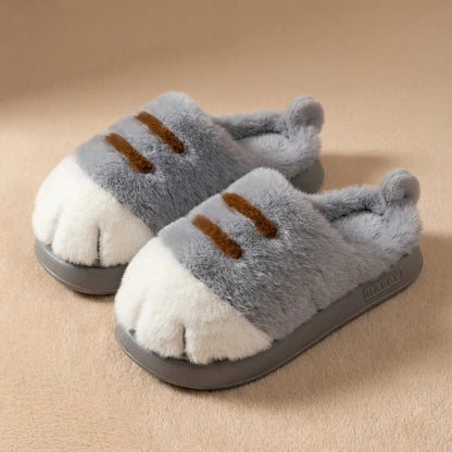 Comfy Paw Print Plush Slippers Product Image 11